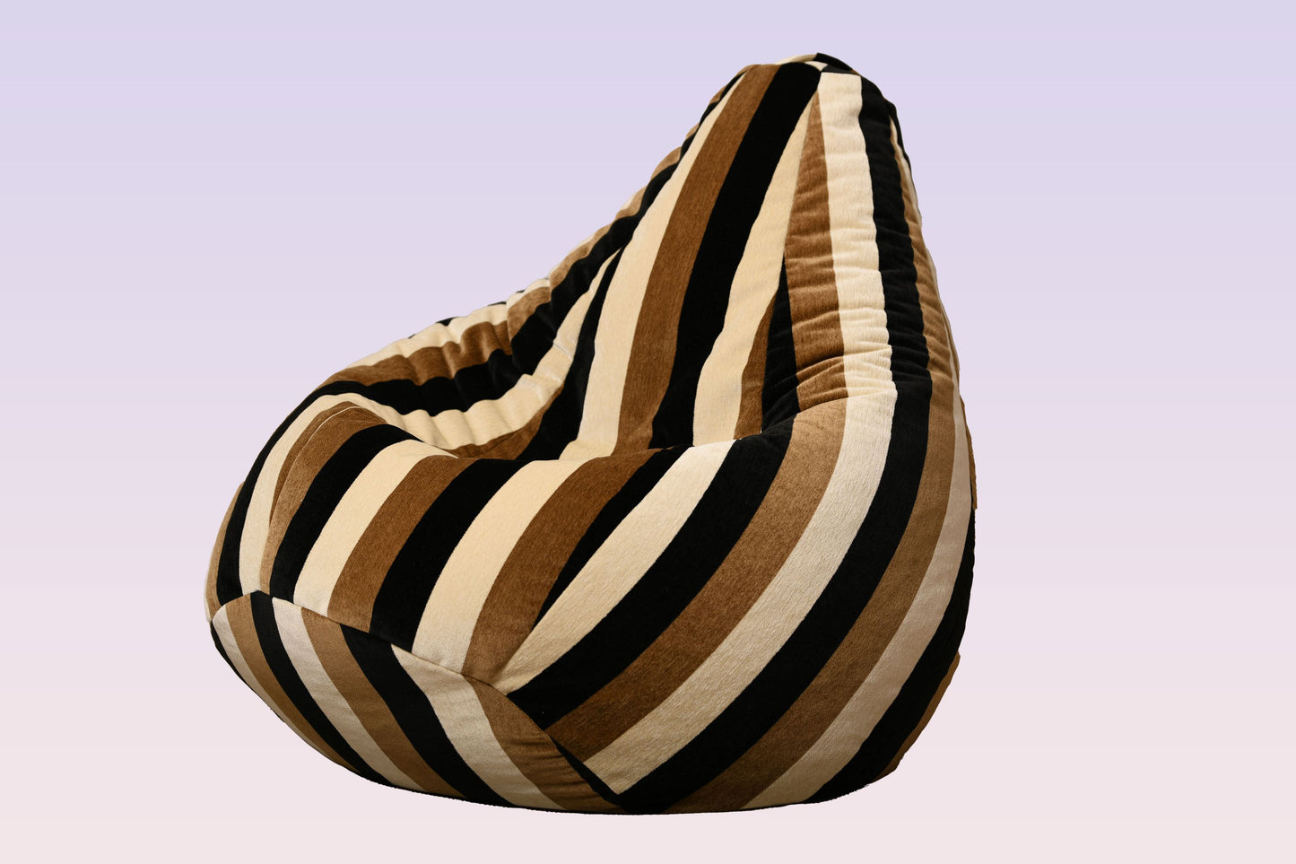 Filled Bean Bag Chair - Beige "brown stripe"