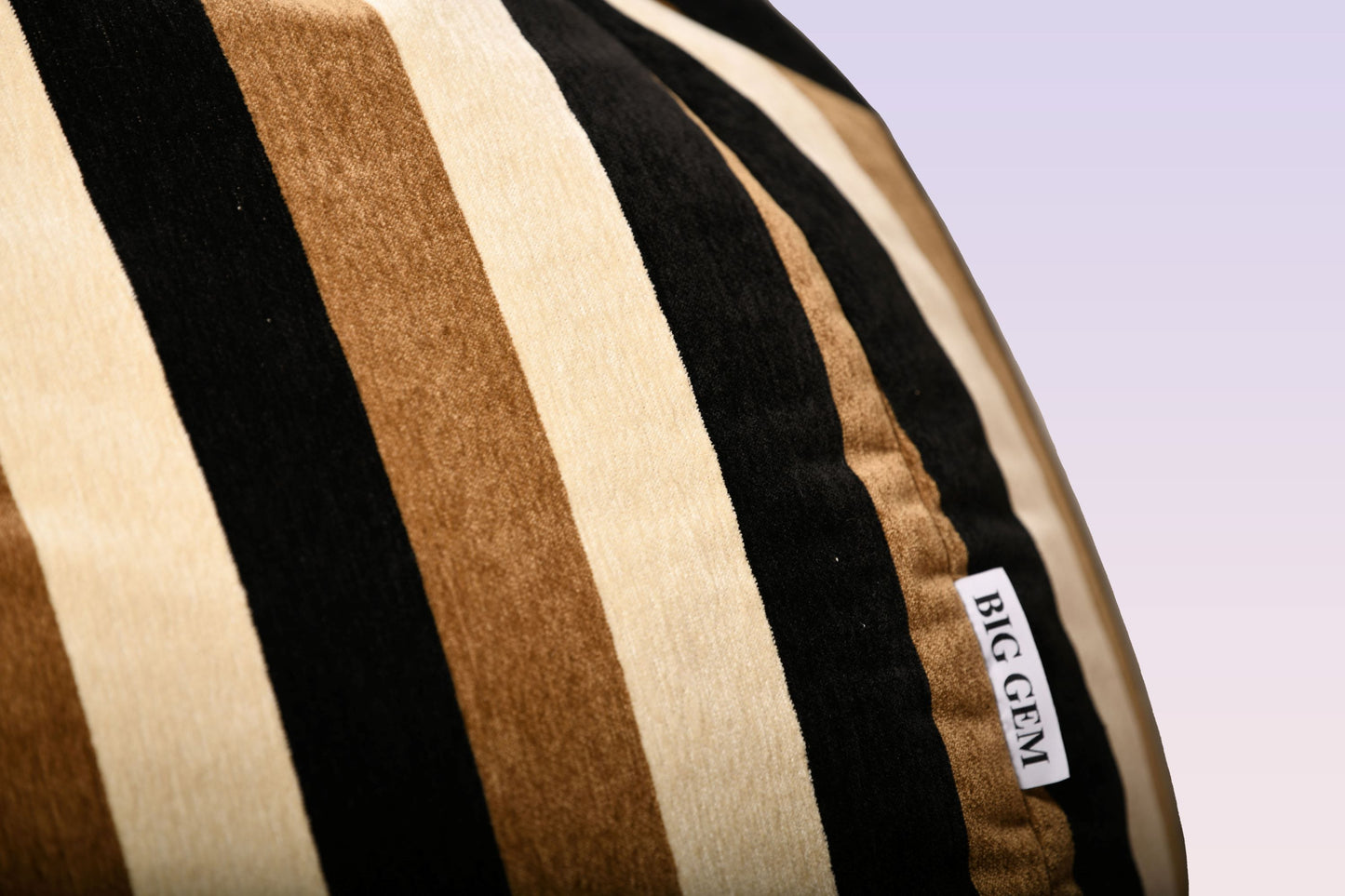 Filled Bean Bag Chair - Beige "brown stripe"