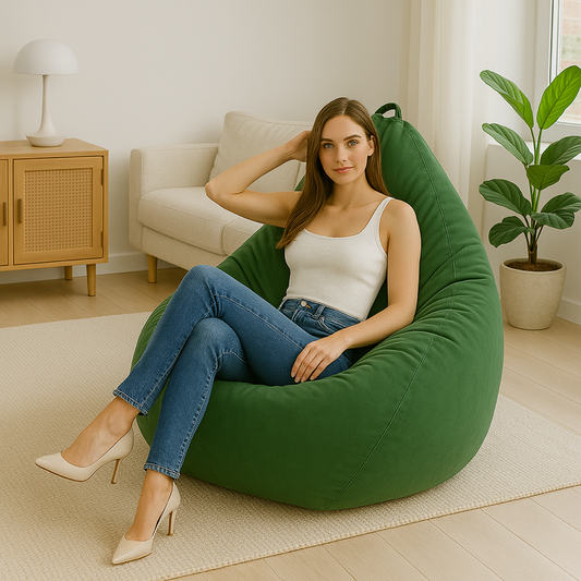 Filled Bean Bag Chair - Green
