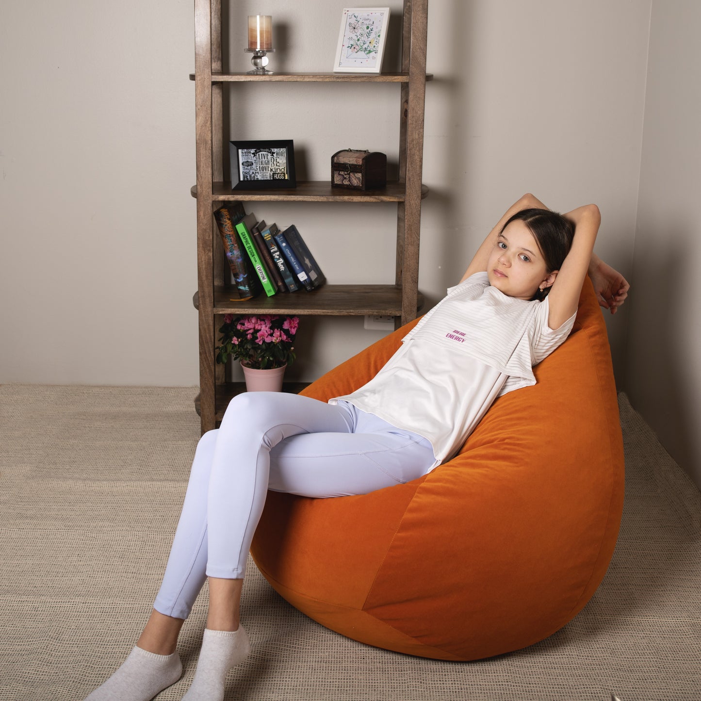 Filled Bean Bag Chair - Orange