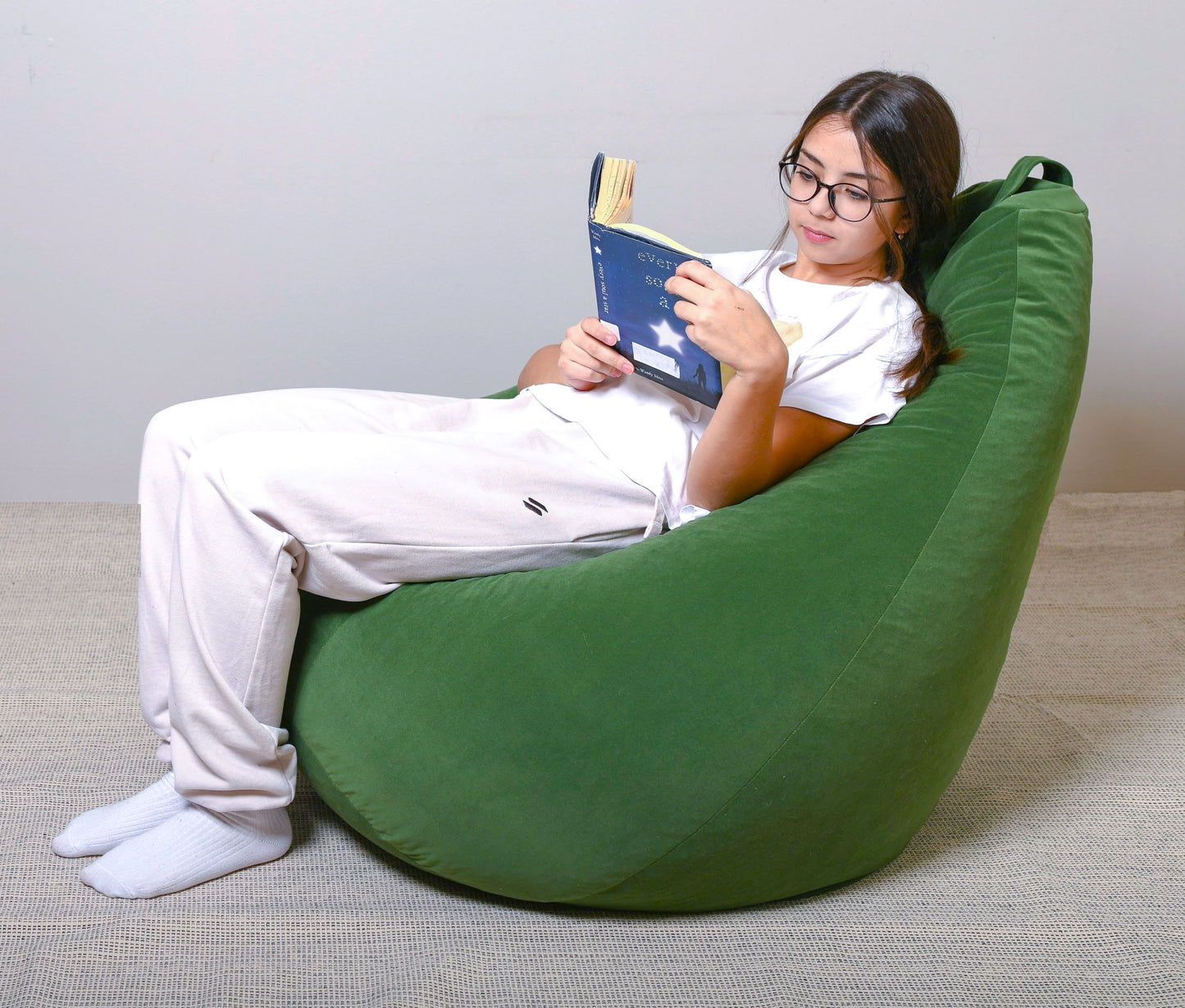 Filled Bean Bag Chair - Green