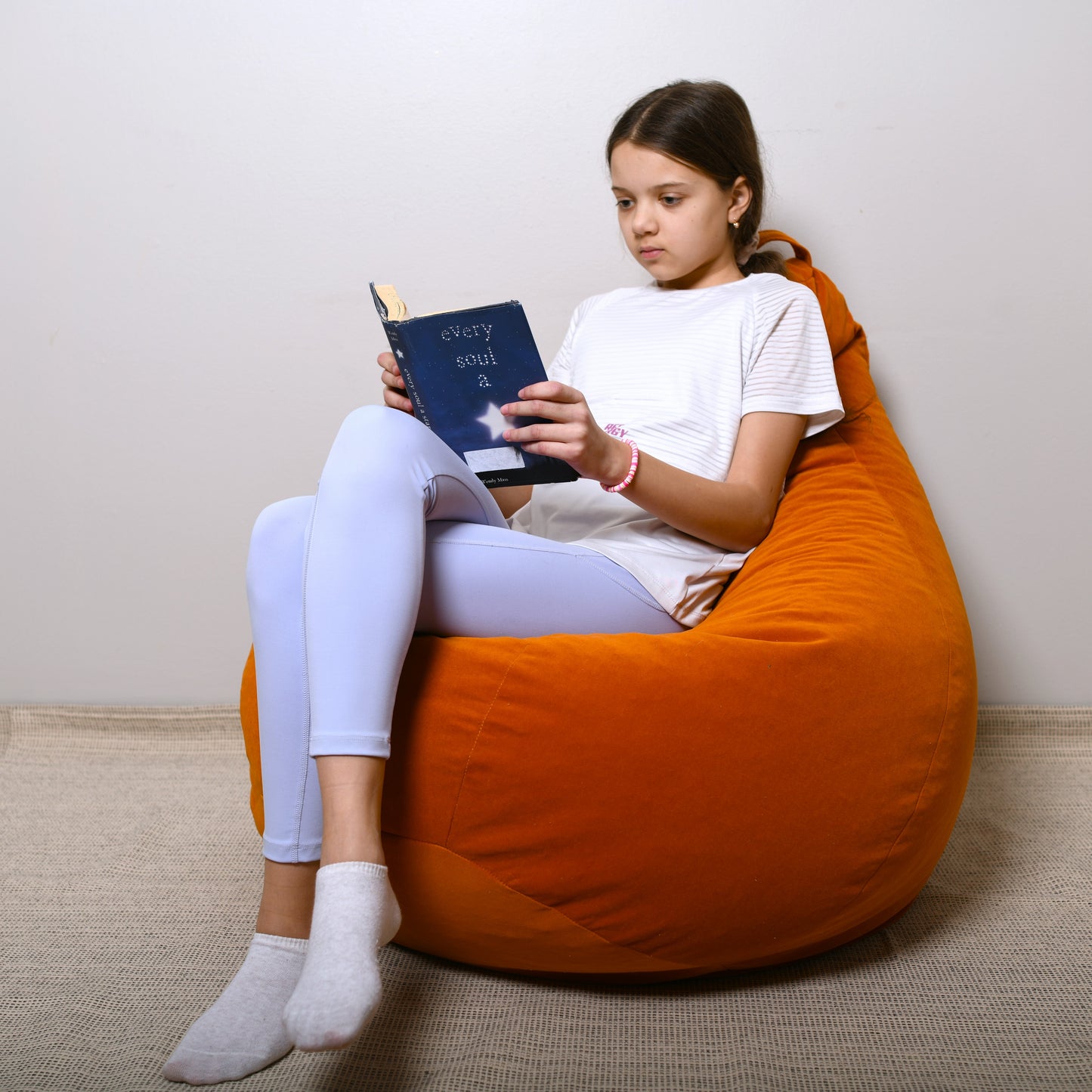 Filled Bean Bag Chair - Orange