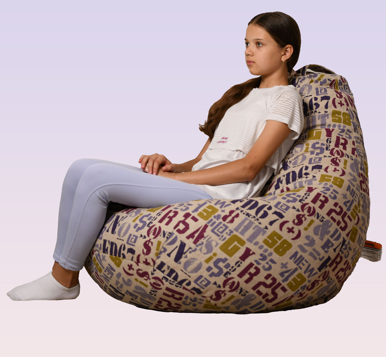 Filled Bean Bag Chair - Beige
