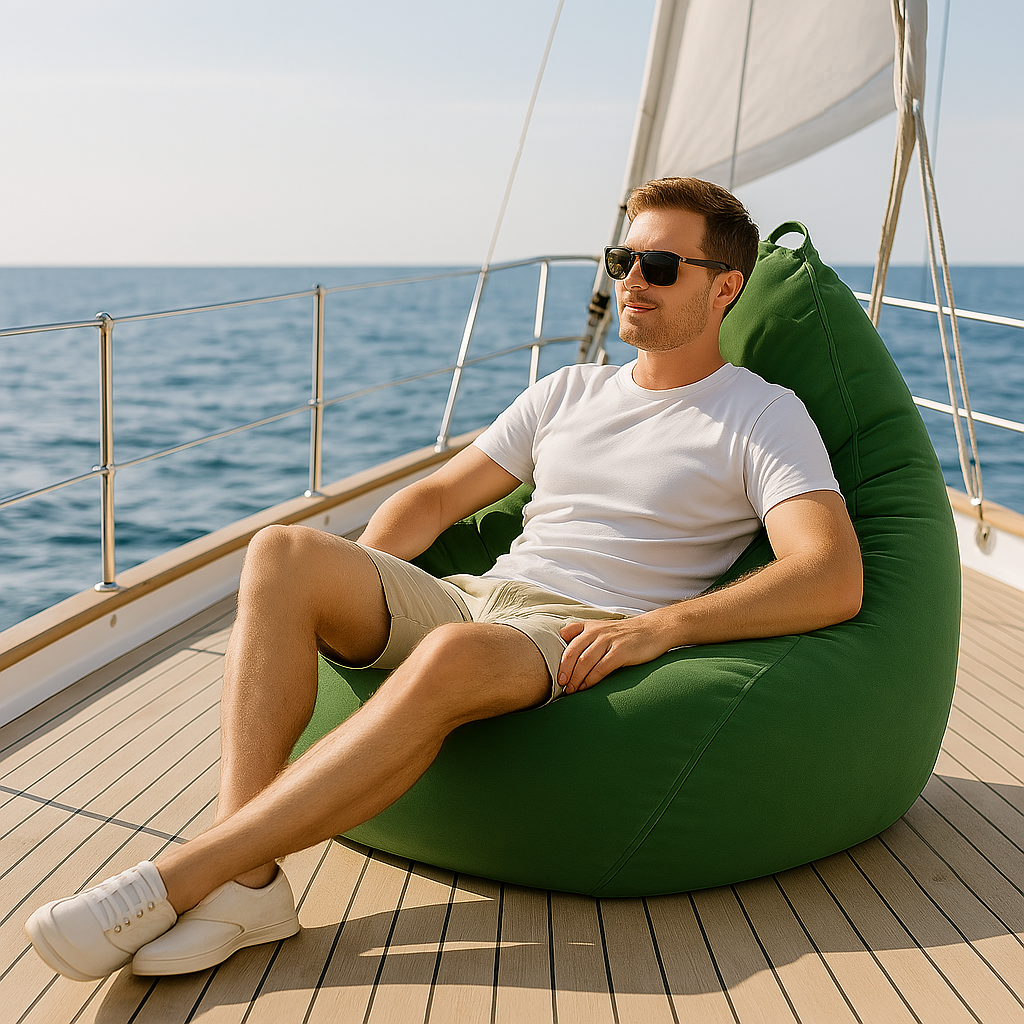 Filled Bean Bag Chair - Green