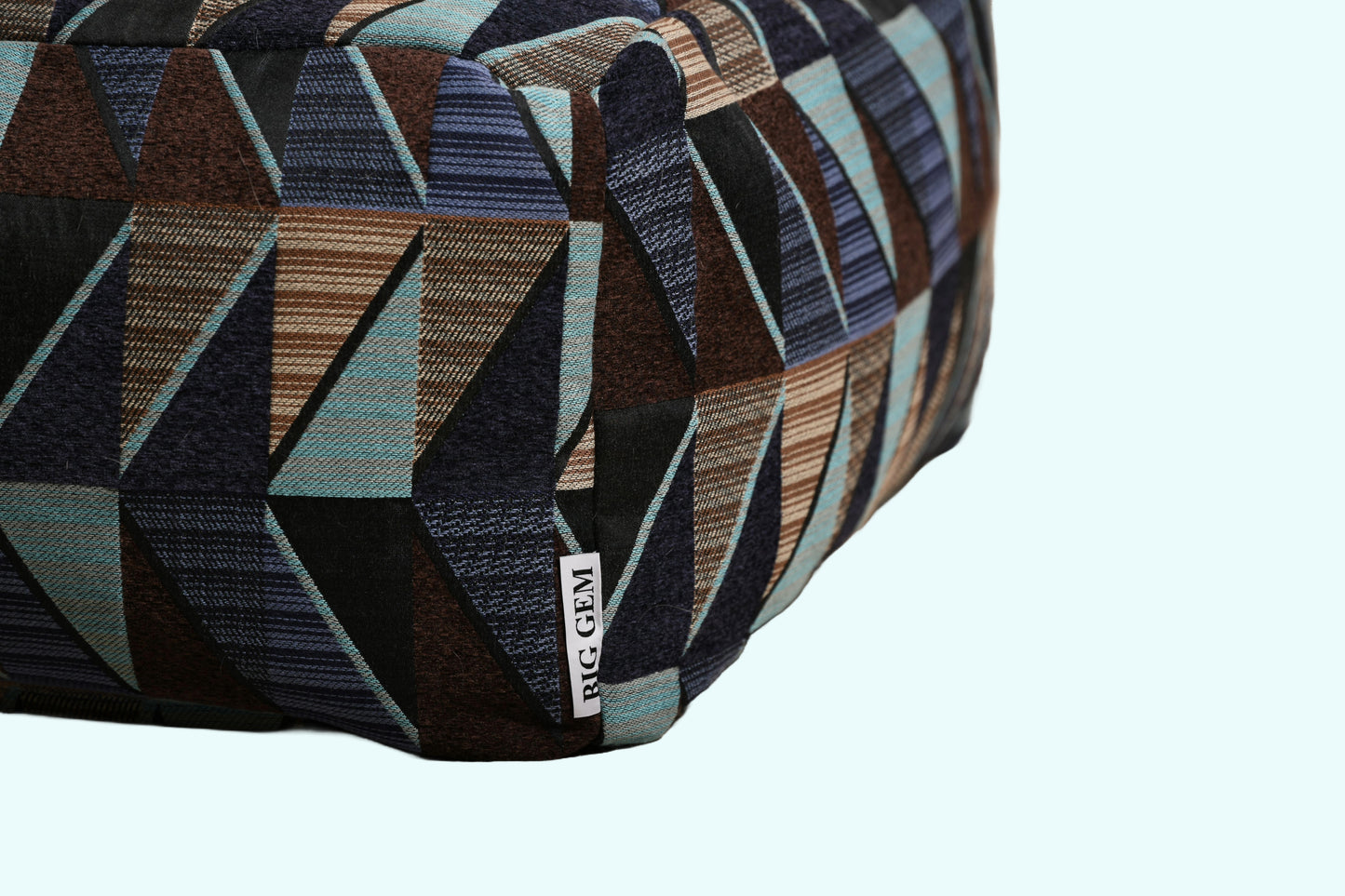 Indoor Outdoor Woven Square Pouf - Blue