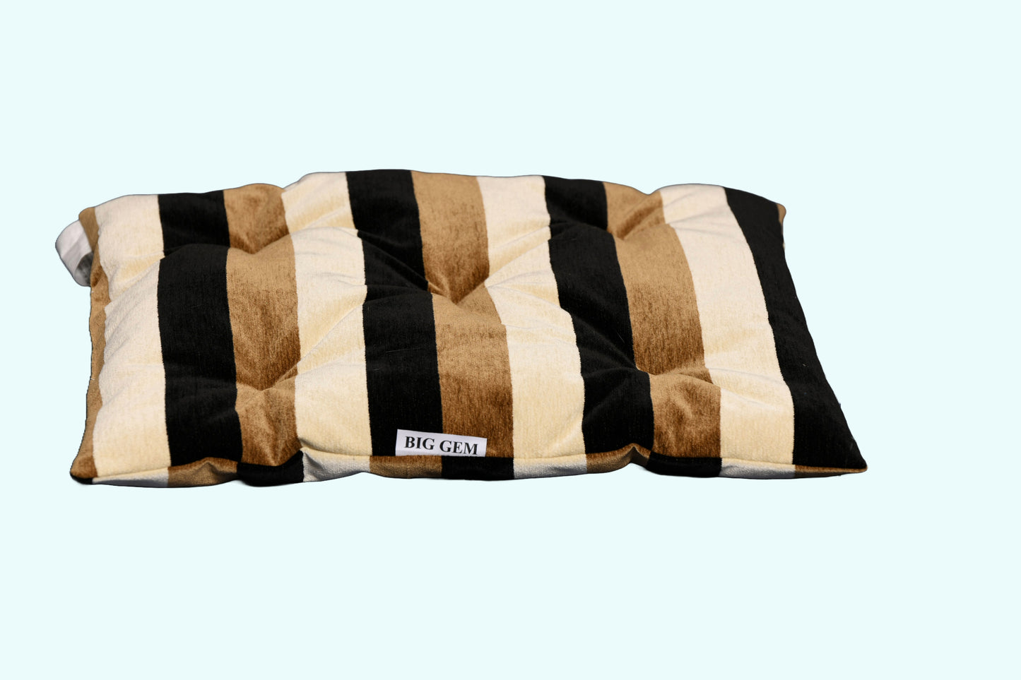 Warming Cat Bed - Beige "brown stripe"