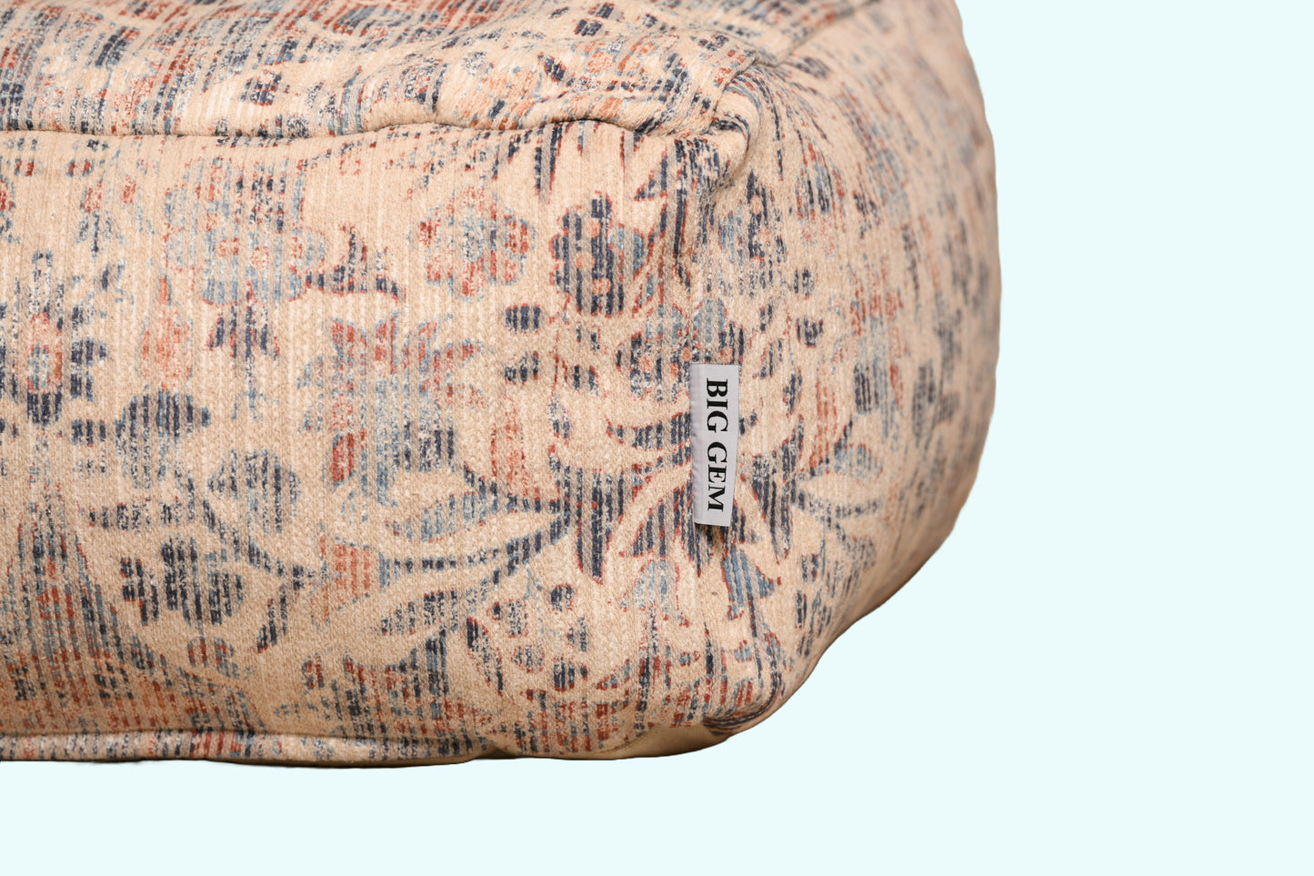 Indoor Outdoor Woven Square Pouf - Beige