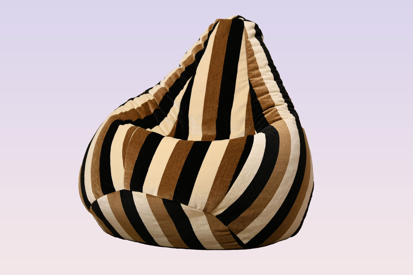 Filled Bean Bag Chair - Beige "brown stripe"