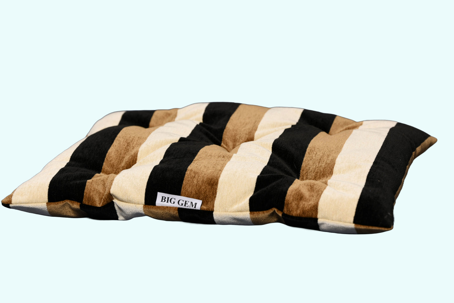 Warming Cat Bed - Beige "brown stripe"